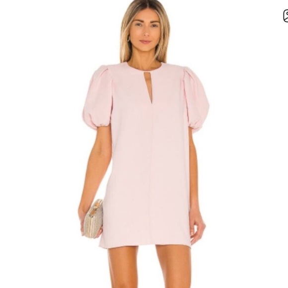 Amanda Uprichard pink Fame Elegant Pink Puff Sleeve Dress - Picture 1 of 5